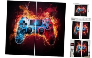 Modern Kids Game Curtains 3D Red Blue Gamepad Decor Window Treatment for Kids - Picture 1 of 8