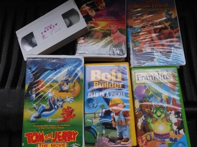 LOTS VHS BABE BOB THE BUILDER FRANKLINS BIRTHDAY PARTY BARNEY LAND BEFORE TIME V - Image 1 of 4
