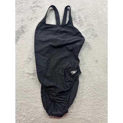 Speedo Super Pro Back One Piece Swimsuit Black PowerFLEX Eco Women's Size 6/32 - Image 1 of 3