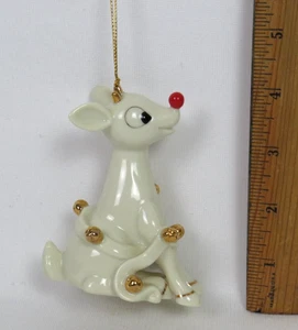 Vintage 1992 Lenox Rudolph Rentier-RINGE mit roter Nase im Weihnachtsschmuck 24kt Gold - Bild 1 von 19