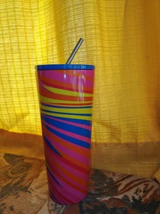 Starbucks Tasse Rainbow Tumbler mit Strohhalm Edelstahl 24oz Sommer 2023 - Bild 1 von 7