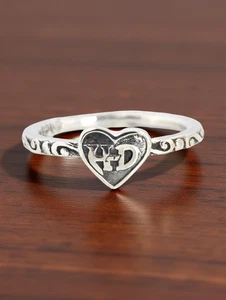ANILLO CORAZÓN POW "HD" PLATA ESTERLINA HARLEY DAVIDSON TALLA 7,25 #7838 - Imagen 1 de 5
