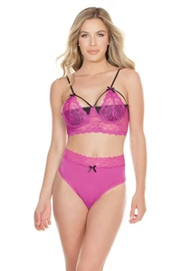 Coquette - 4095 - Lace Bra - MAGENTA - Picture 1 of 6