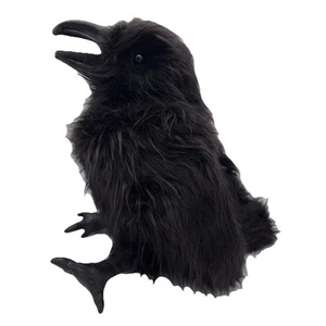 Folkmanis Raven Retired Full Body 17" Hand Puppet Crow Black Bird Realistic Vtg - Picture 1 of 13