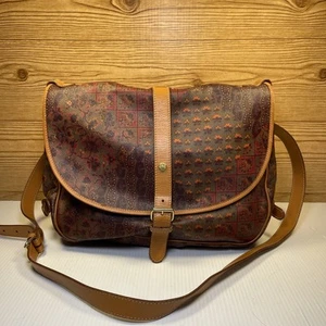 Escada Vintage Paisley Print Coated Canvas & Leather Double Sided Crossbody Bag - Picture 1 of 11