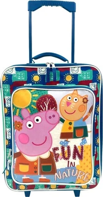 Kids Soft Side Wheeled Pilot Case Peppa Pig License Luggage 16" Rolling - Image 1 of 4