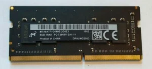 Micron 8GB 1x8GB DDR4 2666MHz PC4-21300 PC4-2666V Laptop SODIMM RAM Memory Black - Picture 1 of 1