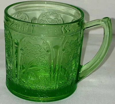 Jeannette CHERRY BLOSSOM GREEN *3" - 7 OZ MUG*RARE* - Image 1 of 4