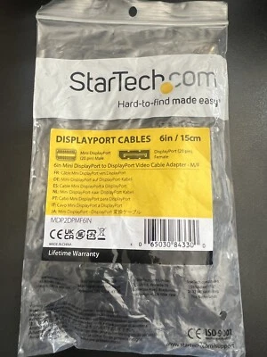 Startech 6in mini DisplayPort to DisplayPort video cable adaptor MDP2DPMF6IN - Image 1 of 2