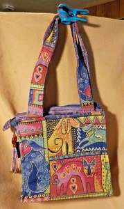 Laurel Burch Large Dog Decorated Shoulder Purse - Looks unused. - Picture 1 of 6