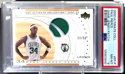 ( /50 ) Paul PIerce 2002-03 Ultimate Collection Game Jersey Patch Celtics PSA - Image 1 of 2
