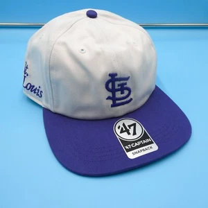 '47 Brand St. Louis Cardinals Hat Mens White Blue Snapback Baseball Cap Gym New - Picture 1 of 8
