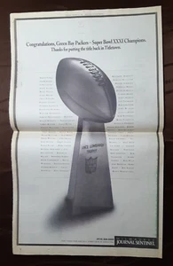 Vince LOMBARDI TROPHY/Green Bay PACKERS 1997 Newspaper AD ~ SUPER BOWL XXXI - Picture 1 of 3