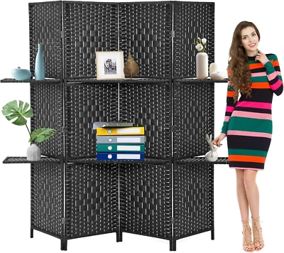 Separador de habitaciones plegable portátil privacidad pantalla de madera 4 paneles pared divisoria indoo Foto 1 de 4