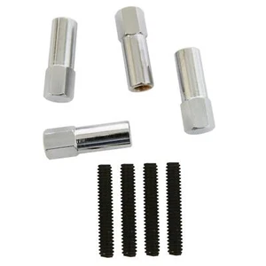 Chrome Mini Hex Head Valve Cover Stud & Nut  Kit 1/4" - 20  Set of 4 - Picture 1 of 2