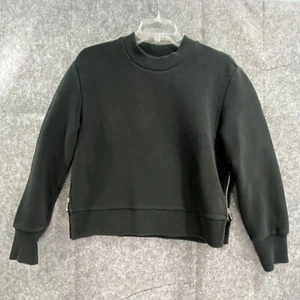 Felpa pullover ottomana Varley a costine finto collo nero zip laterale - Foto 1 di 8