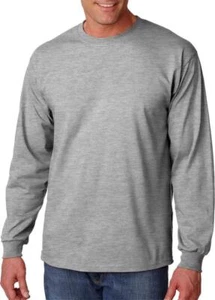 Gildan Ultra Cotton 6 Oz. Long-Sleeve T-Shirt (G240)- Sport Grey,X-Large - Picture 1 of 3