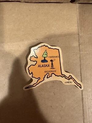 Puzzle Alaska REEMPLAZO ESTADO Juguetes Mundo Pequeño Madera Mapa EE. UU. 1994 Foto 1 de 3