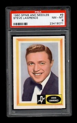 1960 Fleer Spins and Needles #9 Steve Lawrence PSA 8 - Image 1 of 2