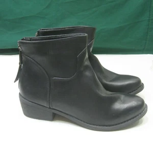 BLACK 1.5"block Heel Round Toe Ankle Boot women Size 6 - Imagen 1 de 4