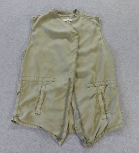 Max Jeans Womens Vest XS Green Boho Hippie Utility Retro Distressed Pockets - Picture 1 of 10