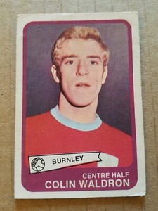 A&BC 1968/69 Football Card Yellow Back - #73 Colin Waldron - Burnley - 1968 (d)