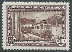 1932 SAN MARINO FERROVIA RIMINI SAN MARINO 5 LIRE MNH ** - X15 - Picture 1 of 1