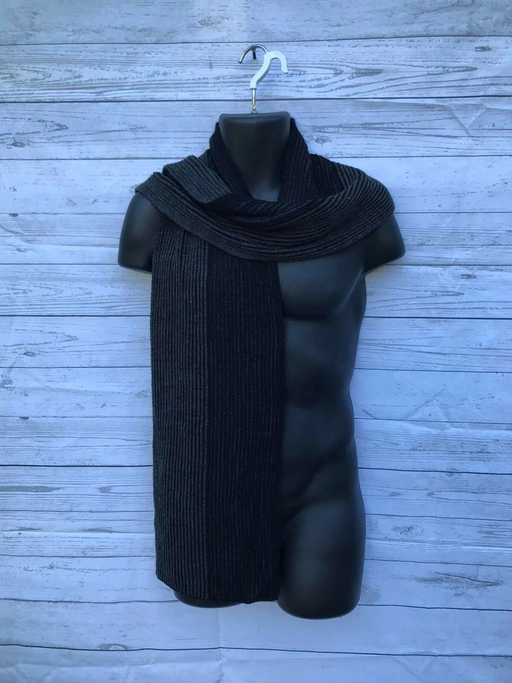Calvin Klein Men's Black / Gray Scarf Acrylic Size 77"x10" - Image 1 of 4