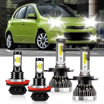 Bombilla de faro LED blanca luz antiniebla de haz alto bajo para Nissan Micra 2015-2019 Foto 1 de 4