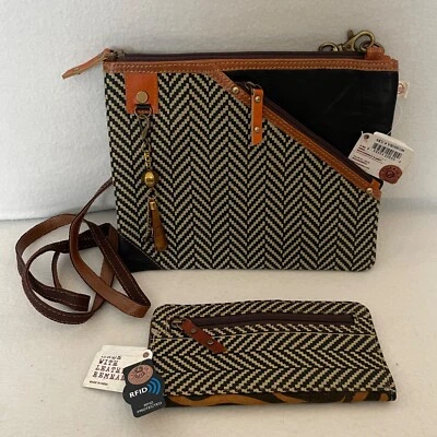 Bolso Bandolera Vaan Co. Grayson Espiga Reciclado Estuche para Tarjetas y Bandolera Nuevo con Etiquetas Foto 1 de 4