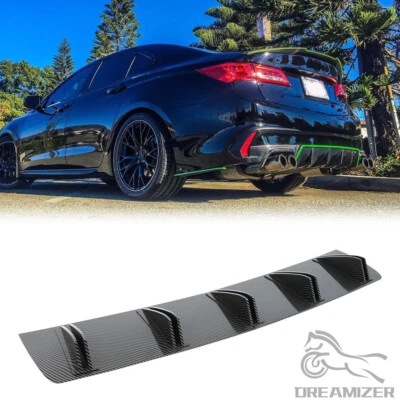 For Acura TLX TSX TL Carbon Fiber Rear Diffuser Bumper Splitter Spoiler Body Kit - Image 1 of 4