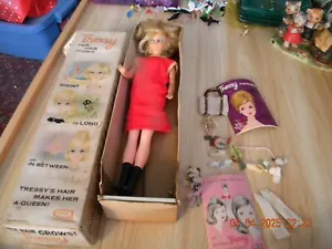 VINTAGE TRESSY DOLL - ORIGINAL BOX, STAND/BOOKLETS/KEY/NECKLACE AND MORE! - Picture 1 of 24