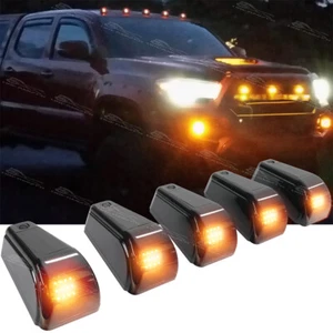 5X For Toyota Tacoma SR5 TRD Solar Powered Wireless Roof 12 LED Cab Lights Amber - Foto 1 di 8