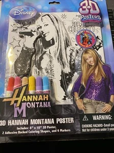 Disney Hannah Montana 3-D Poster RARE NEW Original Package 2008 - Picture 1 of 8