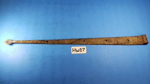 19th Century Antique Hand Wrought Forged Iron Barn Door Strap Hinges 24 1/2" L Cover