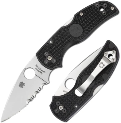Spyderco Native 5 Folding Knife 3 Part Serrated CPM S35VN Steel Blade FRN Handle