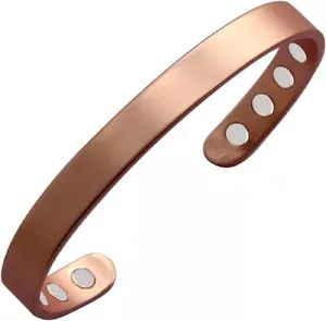 Pulsera de cobre para hombre y mujer, 99,9% cobre puro brazalete magnético regalo de Navidad - Imagen 1 de 7