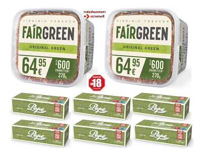 2x Fairgreen Original Green 270g Volumentabak   mit 1200 Pepe-Filterhülsen - Bild 1 von 2