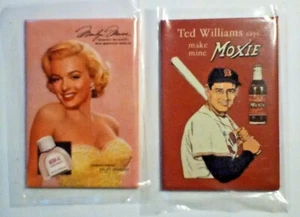 LOT OF TWO FRIDGE MAGNETS... Marilyn Monroe & TED WILLIAMS Nice Lot New 2x3 - Picture 1 of 1