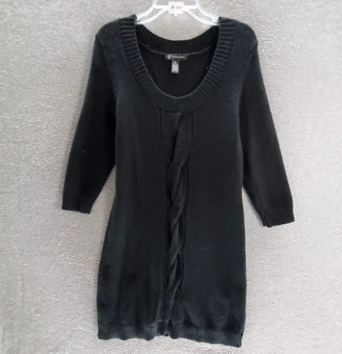 INC Women Dress XL Black Knit Sweater Silk Angora Blend Scoop Neck LBD - Image 1 of 4