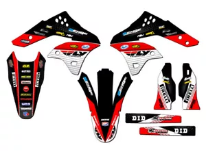 2006-2008 KX 250 F RICOCHET Black Senge Graphics Kit Compatible with Kawasaki - Foto 1 di 10