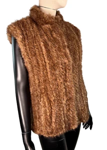 Shearling Woven Fur Vest 40” Bust - Picture 1 of 11