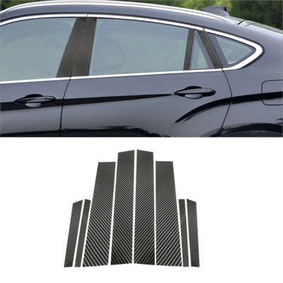 8 piezas de fibra de carbono para ventana de coche pilares B pegatina moldura para BMW X6 E71 E72 2009-2014 Foto 1 de 4