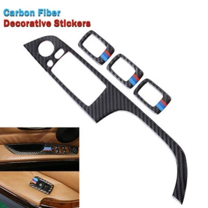 Interruptor de elevación de ventana negro carbono botón panel cubierta embellecedor BMW M3 E93 E92 E90 - Imagen 1 de 9