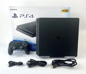 Sony PlayStation 4 Slim CUH-2200A B01 Jet Black 500GB Konsole mit Controller JP - Bild 1 von 20