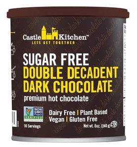 Castle Kitchen Sugar Free Double Decadent Dark Hot Chocolate - Premium Plant... - Picture 1 of 7