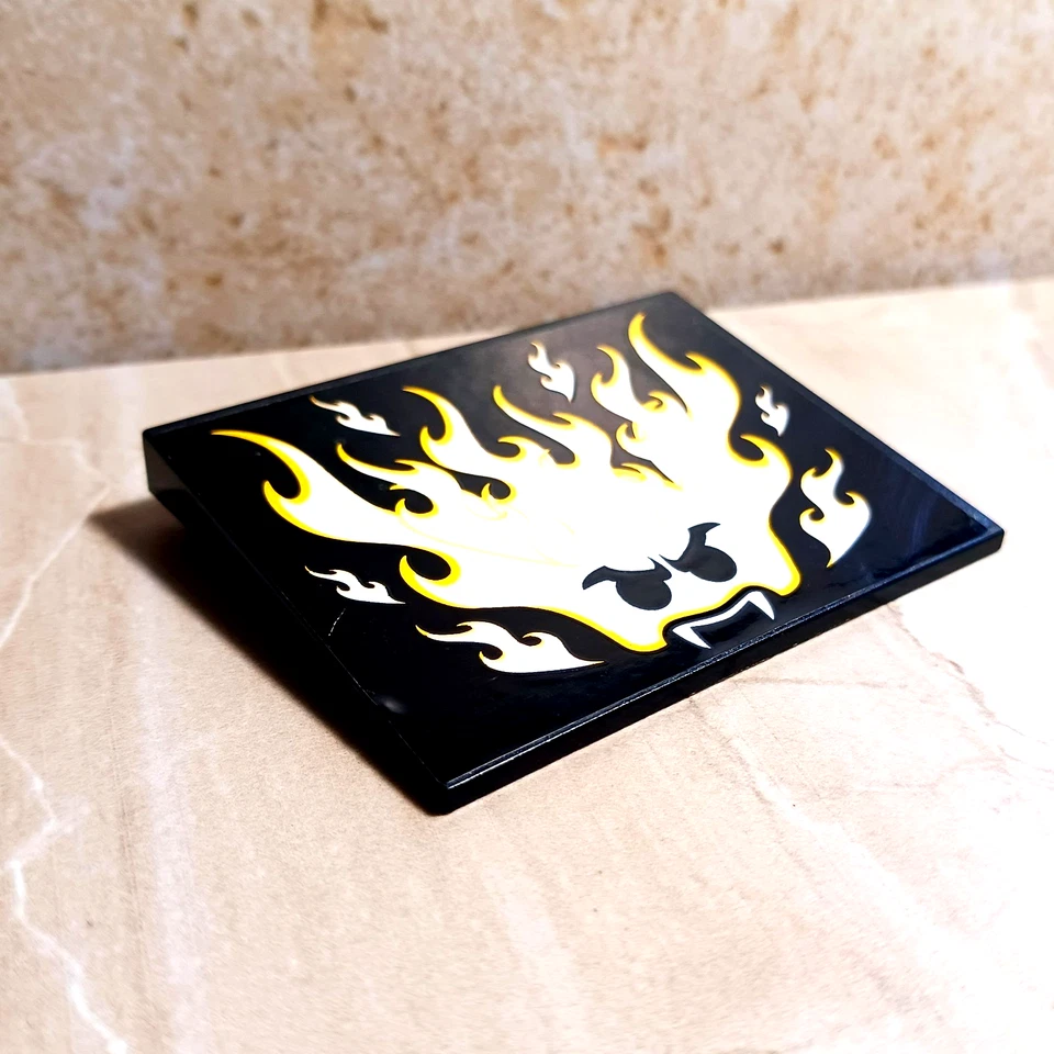 LEGO Flames Head Flaming Face Fangs Sticker Slope Cool Halloween Decoration - Image 1 of 1