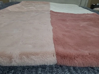 Boho Patchwork UGG Poppy Throw Blanket 50”x70” Ultra Soft PLUSH Faux Fur NWOT - Image 1 of 4