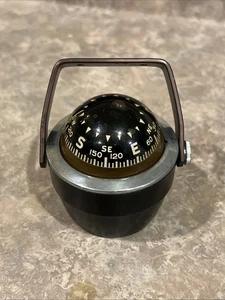 Vintage 1960s Airguide 76 Dash Mount Marine Boat Chris Craft USA Black Compass - Picture 1 of 6