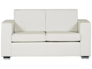 Klassisches Sofa Echtleder 2-Sitzer weiß Helsinki - Bild 1 von 12